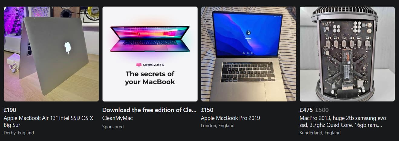 Marketplace ad CleanMyMac